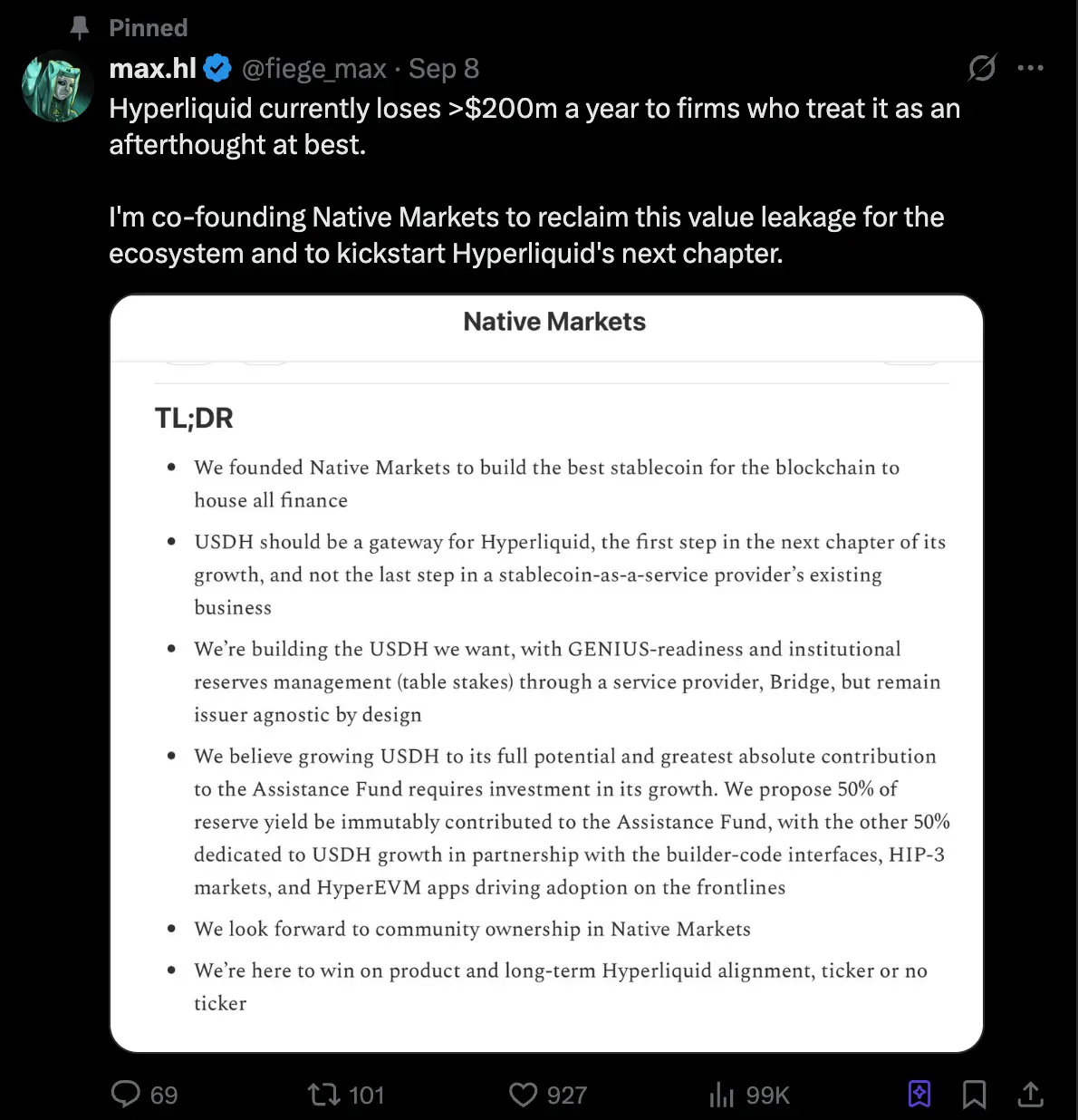 Hyperliquid 稳定币即将落锤：新团队 Native Markets 为何拿下 USDH？ image 1