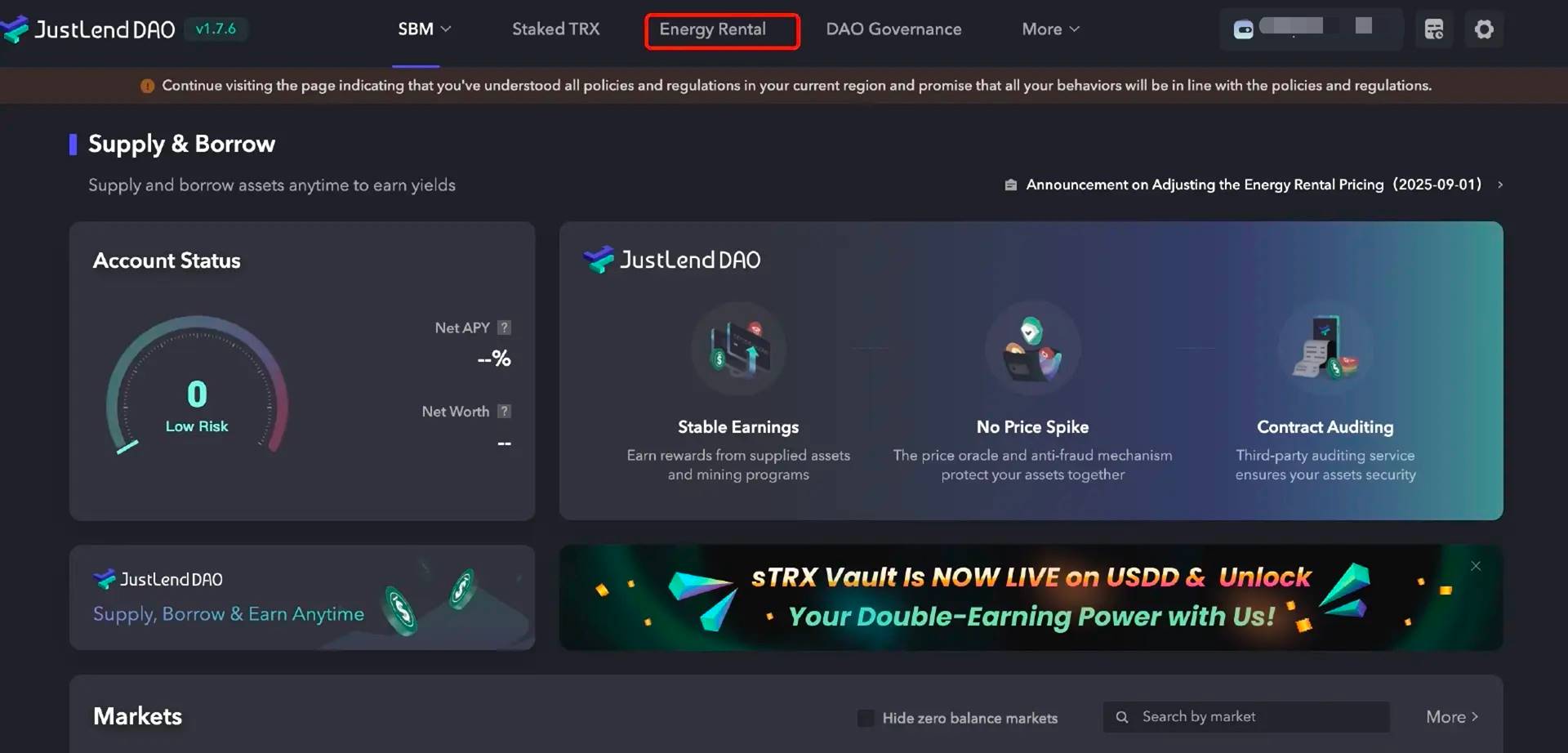 JustLend DAO能量租赁教程｜能量租赁费率重磅下调至8%，波场TRON全面降费助力用户低成本参与生态爆发 image 1